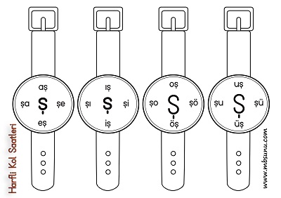 1. Sınıf İlk Okuma Ş Sesi - Harfli Kol Saati Etkinliği