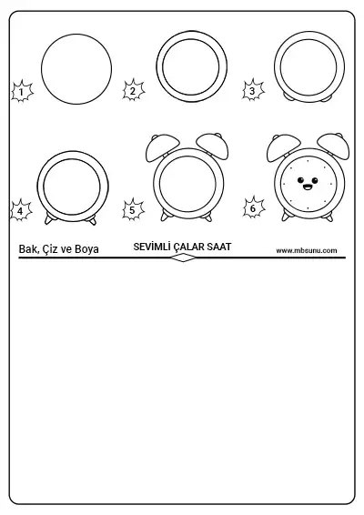 Bak, Çiz ve Boya Etkinliği - Sevimli Çalar Saat