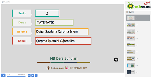 2.Sınıf Matematik Çarpma İşlemini Öğrenelim Sunusu