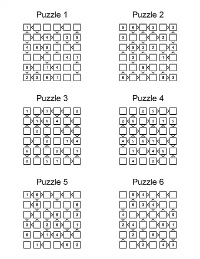Büyük - Küçük Sembollü Sudoku Etkinlikleri (6x6) - Seviye 1 (Paket 1)