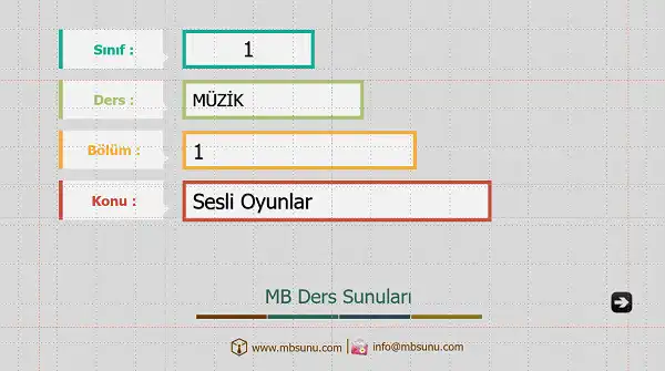 1. Sınıf Müzik - Sesli Oyunlar Sunusu