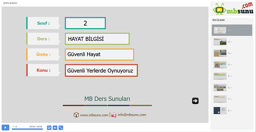 2.Sınıf Hayat Bilgisi Güvenli Yerlerde Oynuyoruz Sunusu