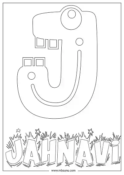 Coloring Page For Name - Jahnavi