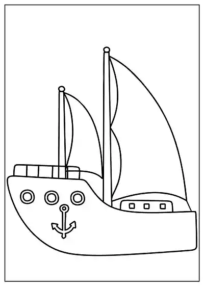 Yelkenli boyama sayfası 3