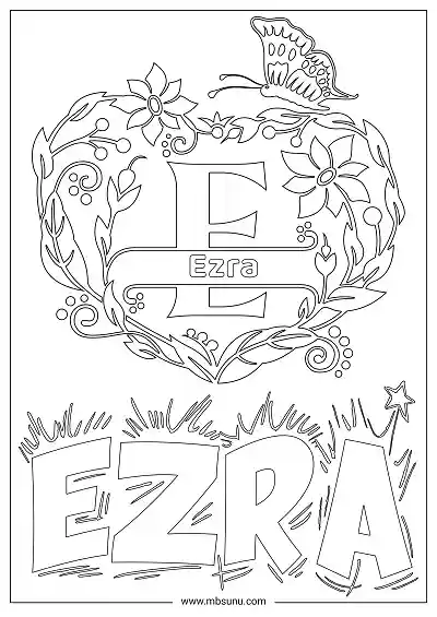 Coloring Page For Name - Ezra