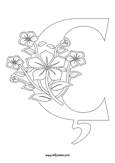 Boyamaya Uygun Png Ç Harfi - Model 6