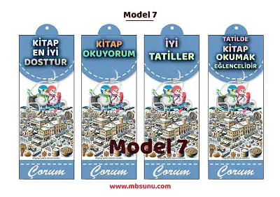 Model 7 - Kış ve Şehir Temalı (Çorum) Kitap Ayracı