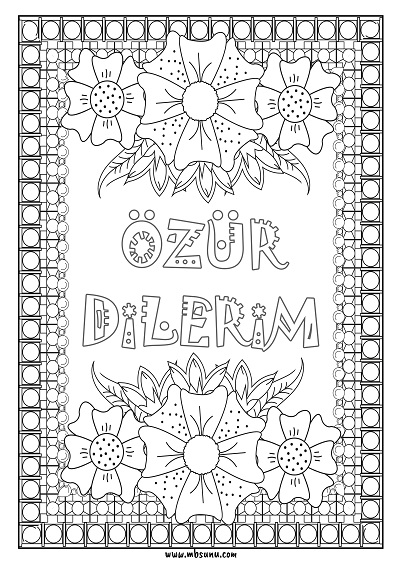 Desenli Değerler Boyama - Özür Dilerim