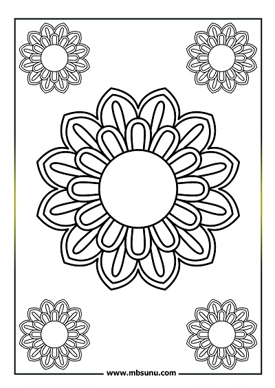 Basit mandala boyama 23