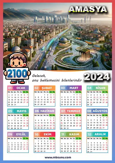 Gelecek Tasarımlı 2024 Amasya Takvimi