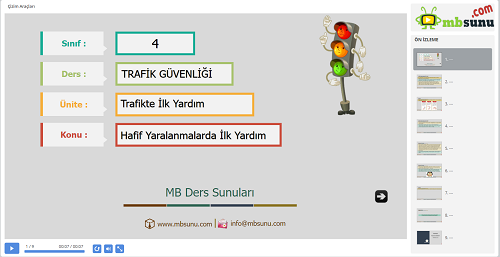 4.Sınıf Trafik Güvenliği - Hafif Yaralanmalarda İlk Yardım Sunusu