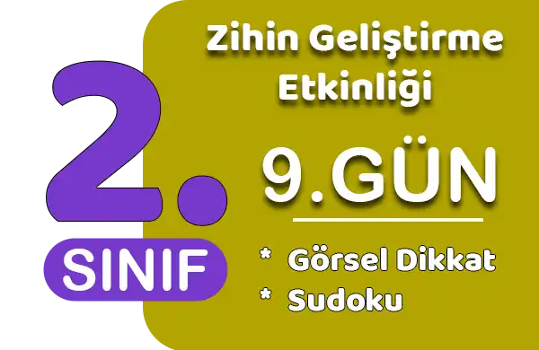 2. Sınıf Zihin Geliştirme Etkinliği 9 (Görsel Dikkat, Sudoku)