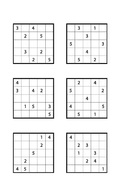 Klasik Sudoku Etkinlikleri (5x5)