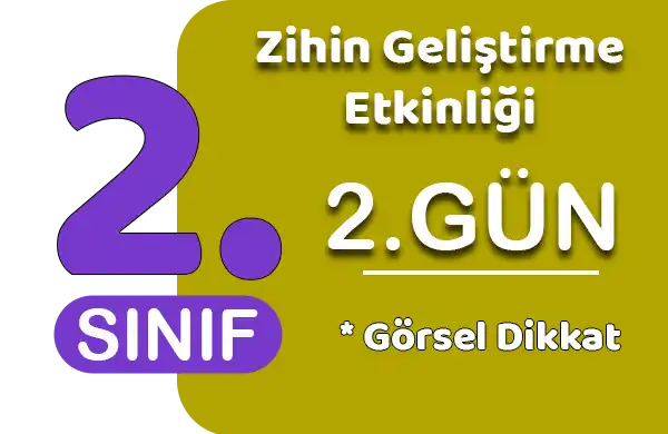 2. Sınıf Zihin Geliştirme Etkinliği 2 (Görsel Dikkat)