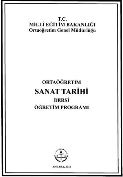 Sanat Tarihi Dersi Öğretim Programı (Lise)