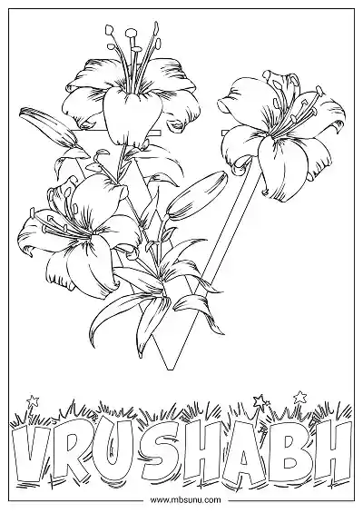 Coloring Page For Name - Vrushabh