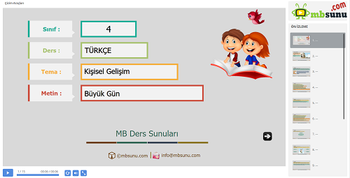 4.Sınıf Türkçe Büyük Gün Metni Sunusu