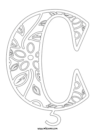 Boyamaya Uygun Png Ç Harfi - Model 5