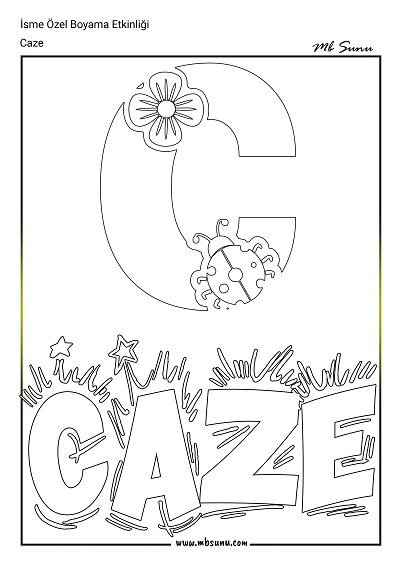 İsme Özel Boyama Etkinliği - Caze