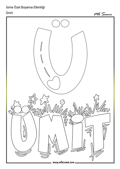 İsme Özel Boyama Etkinliği - Ümit