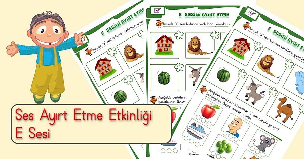 1. Sınıf İlk Okuma E Sesini Ayırt Etme Etkinliği