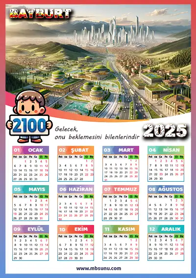 Gelecek Tasarımlı 2025 Bayburt Takvimi