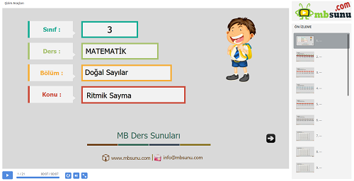 3.Sınıf Matematik Ritmik Sayma Sunusu