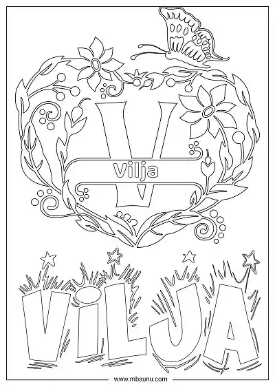 Coloring Page For Name - Vilja