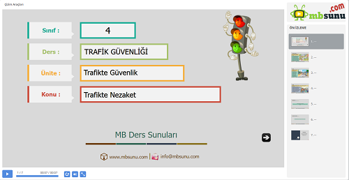 4.Sınıf Trafik Güvenliği - Trafikte Nezaket Sunusu