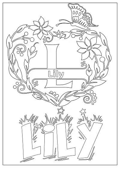 Coloring Page For Name - Lily