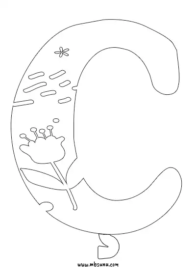 Boyamaya Uygun Png Ç Harfi - Model 8