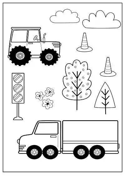 Traktör boyama sayfası