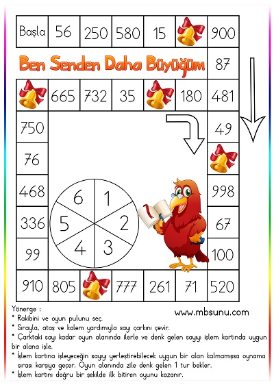 Seviye 3 - Ben Senden Daha Büyüğüm - Sayıları Karşılaştırma Oyunu - Sembollü