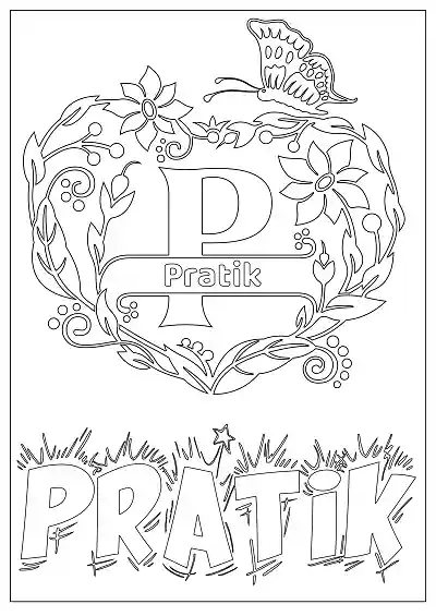Coloring Page For Name - Pratik