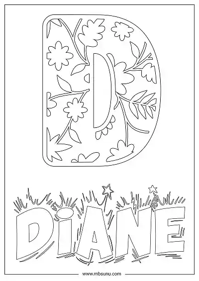 Coloring Page For Name - Diane