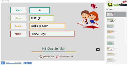 4.Sınıf Türkçe Elimde Değil Metni Sunusu