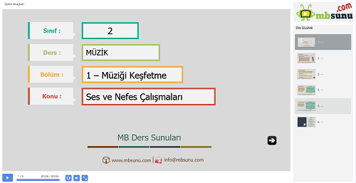 2.Sınıf Müzik Ses ve Nefes Çalışmaları Sunusu