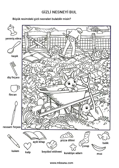 İşçi Tavşanlar - Gizli Nesneyi Bulma Etkinliği