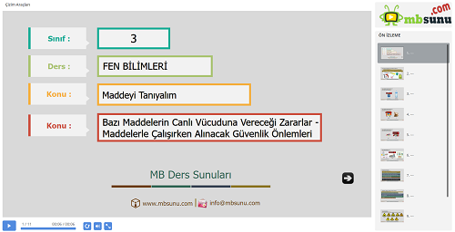 3.Sınıf Fen Bilimleri Bazı Maddelerin Canlı Vücuduna Vereceği Zararlar Sunusu