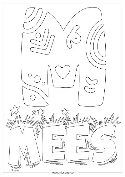 Coloring Page For Name - Mees