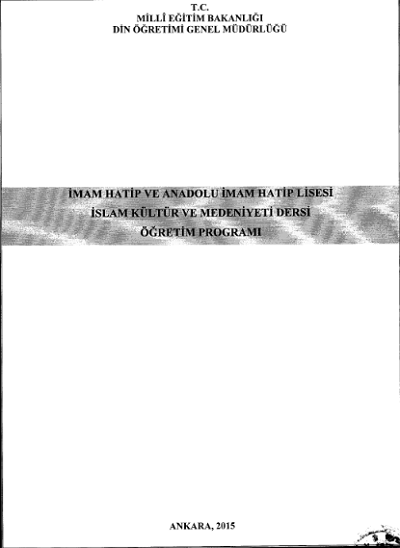 İslam Kültür ve Medeniyeti Dersi Öğretim Programı (Lise)