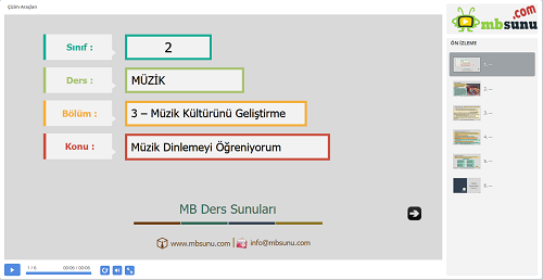 2.Sınıf Müzik Müzik Dinlemeyi Öğreniyorum Sunusu