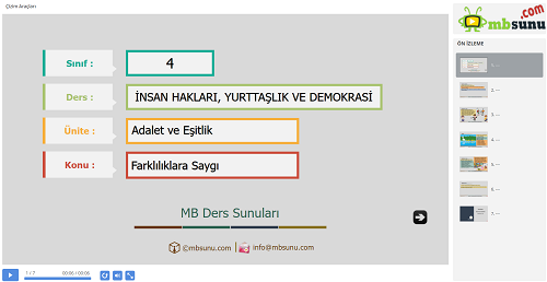 4.Sınıf İnsan Hakları, Yurttaşlık ve Demokrasi - Farklılıklara Saygı Sunusu