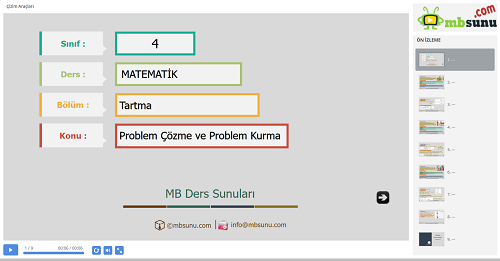 4.Sınıf Matematik Tartma Problem Çözme ve Kurma Sunusu