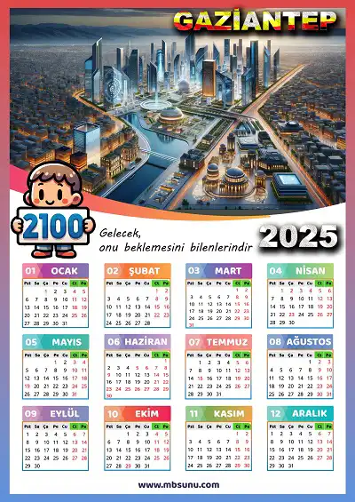 Gelecek Tasarımlı 2025 Gaziantep Takvimi