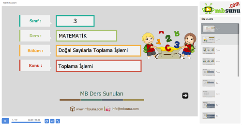 3.Sınıf Matematik Toplama İşlemi Sunusu