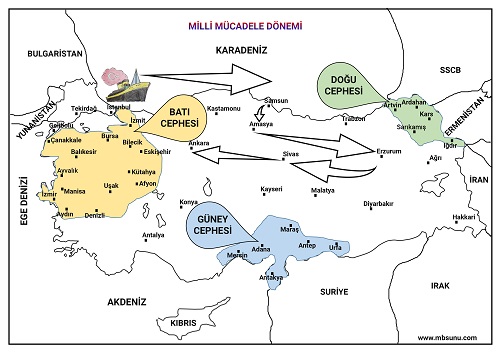 4. Sınıf Sosyal Bilgiler - Milli Mücadele Dönemi Haritası ve Konu Özeti