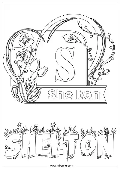 Coloring Page For Name - Shelton