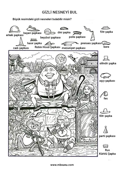 Masal Kahramanları - Gizli Nesneyi Bulma Etkinliği