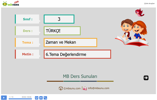 3.Sınıf Türkçe 6. Tema Değerlendirme Sunusu